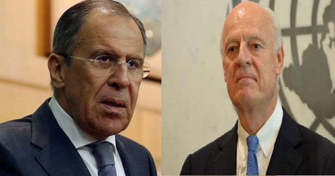 لافروف وديمستورا يبحثان تطورات الوضع السوري يوم غد
