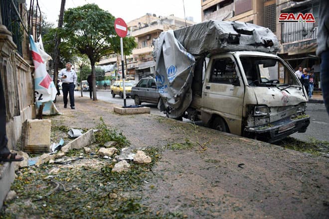 إصابة بالقذائف التي استهدفت أحياء حلب ليل أمس الأربعاء