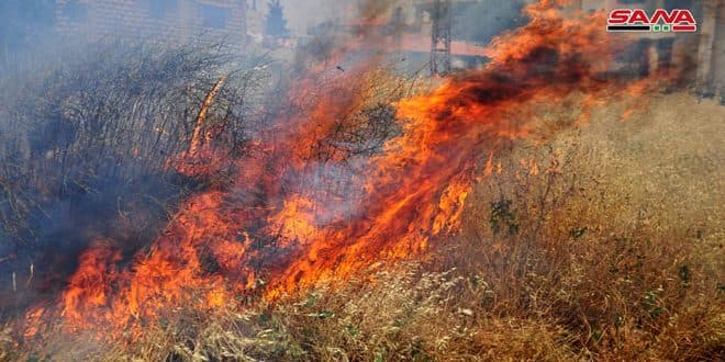 إخماد حرائق في عدة مناطق بدمشق