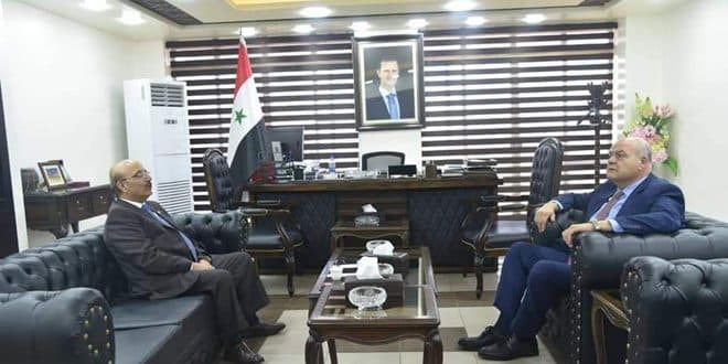 عمرو سالم يبحث مع السفير المفوض فوق العادة لمملكة البحرين لدى سورية  تعزيز التعاون بين البلدين